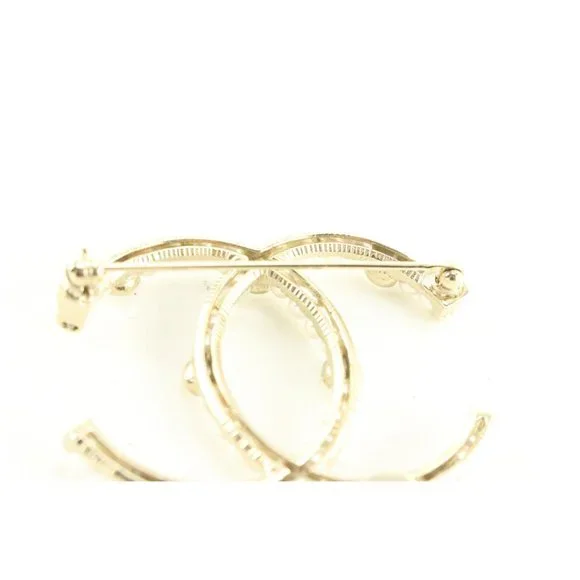 Chanel 20C CC Brooch Golden 1CK419C. Gold plated, crystal and pearls. - Picture 9 of 9